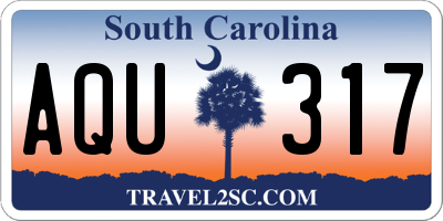 SC license plate AQU317