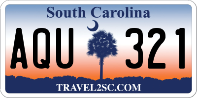 SC license plate AQU321