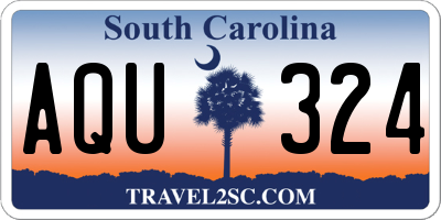 SC license plate AQU324