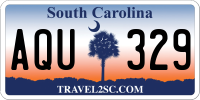 SC license plate AQU329