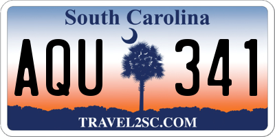 SC license plate AQU341