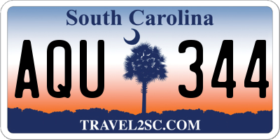 SC license plate AQU344