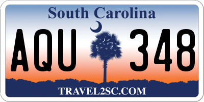 SC license plate AQU348