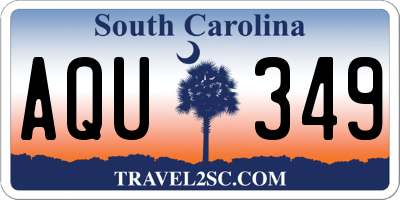 SC license plate AQU349