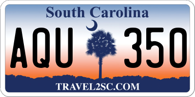 SC license plate AQU350