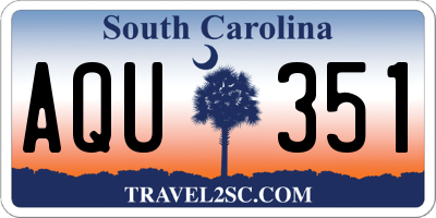 SC license plate AQU351