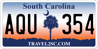 SC license plate AQU354