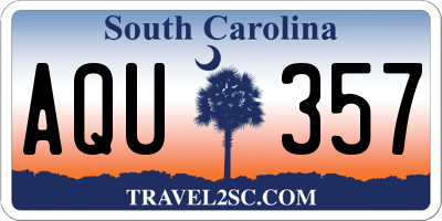 SC license plate AQU357