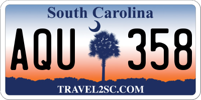 SC license plate AQU358