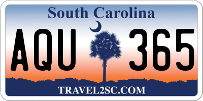 SC license plate AQU365
