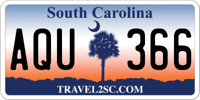 SC license plate AQU366