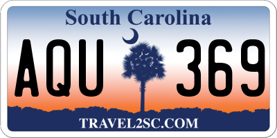 SC license plate AQU369