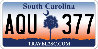 SC license plate AQU377