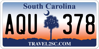 SC license plate AQU378