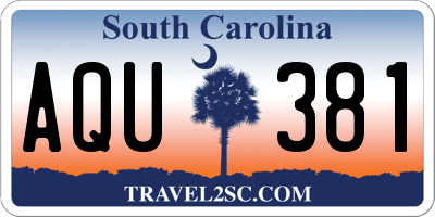 SC license plate AQU381