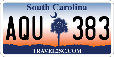 SC license plate AQU383