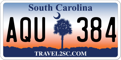 SC license plate AQU384