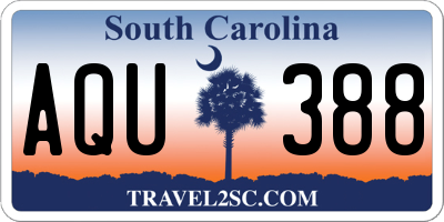SC license plate AQU388