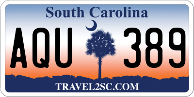 SC license plate AQU389