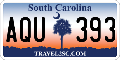 SC license plate AQU393
