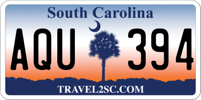 SC license plate AQU394