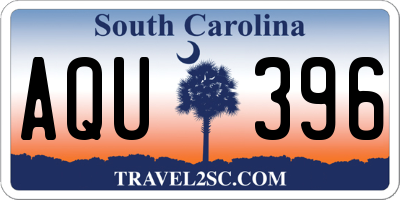 SC license plate AQU396