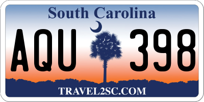SC license plate AQU398