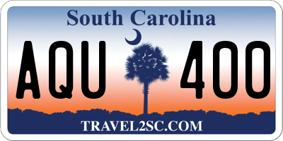 SC license plate AQU400