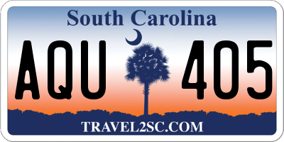 SC license plate AQU405