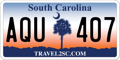 SC license plate AQU407