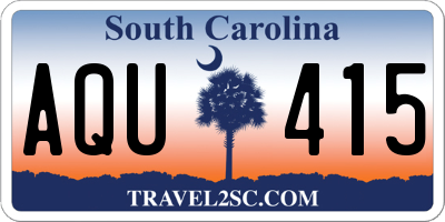 SC license plate AQU415