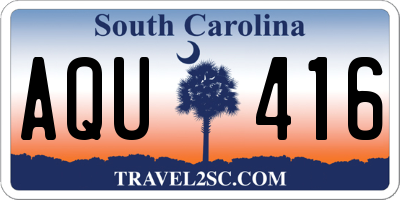 SC license plate AQU416