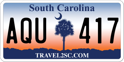SC license plate AQU417