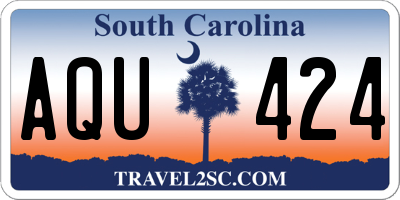 SC license plate AQU424