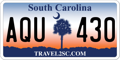 SC license plate AQU430