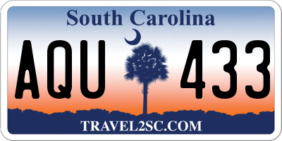 SC license plate AQU433