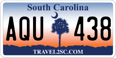 SC license plate AQU438
