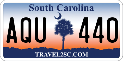SC license plate AQU440