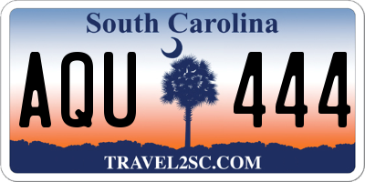 SC license plate AQU444