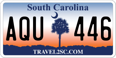 SC license plate AQU446