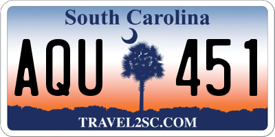 SC license plate AQU451