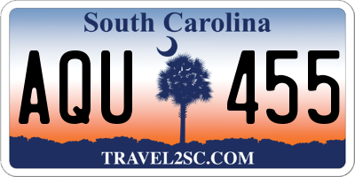 SC license plate AQU455