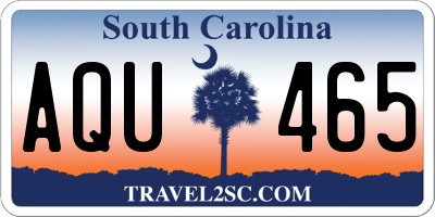 SC license plate AQU465