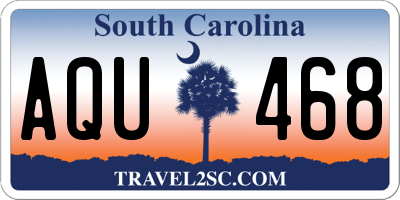 SC license plate AQU468