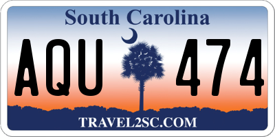 SC license plate AQU474