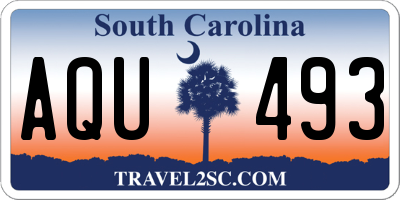 SC license plate AQU493