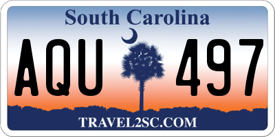SC license plate AQU497