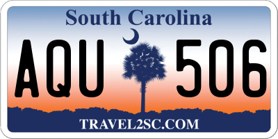 SC license plate AQU506