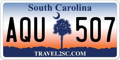 SC license plate AQU507
