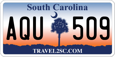 SC license plate AQU509